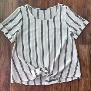 West Kei Cream Flutter Sleeve Tie Front Tee